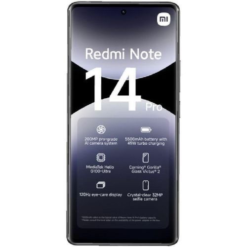XIAOMI Redmi Note 14 Pro Mobile Phone - 6.7 Inches - Dual SIM 4G256GB/8GB -Midnight Black