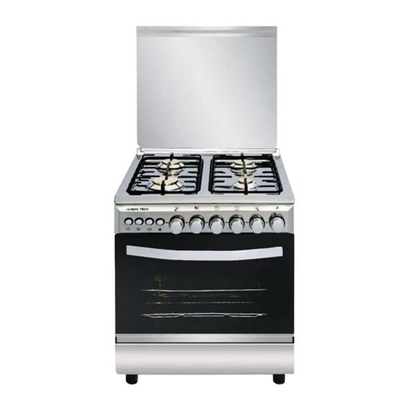 بوتاجاز غاز ريال تك برايت ، اسود وفضي - R6060SS-PC02-NO-LIM-K