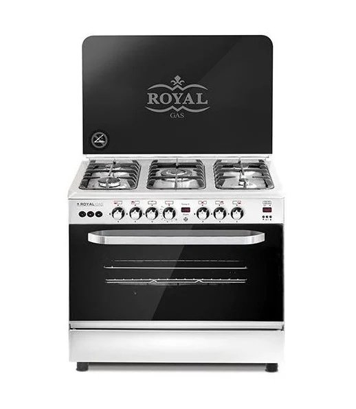 بوتاجاز غاز رويال جاز ماستر شيف ، عدد 5 شعلة ، فضى واسود - MC80-C-SS-DFSV 290