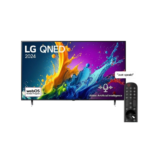 تليفزيون ال جي 55 بوصة سمارت QNED، بدقة 4 كي UHD، بريسيفر داخلي - 55QNED80T6B