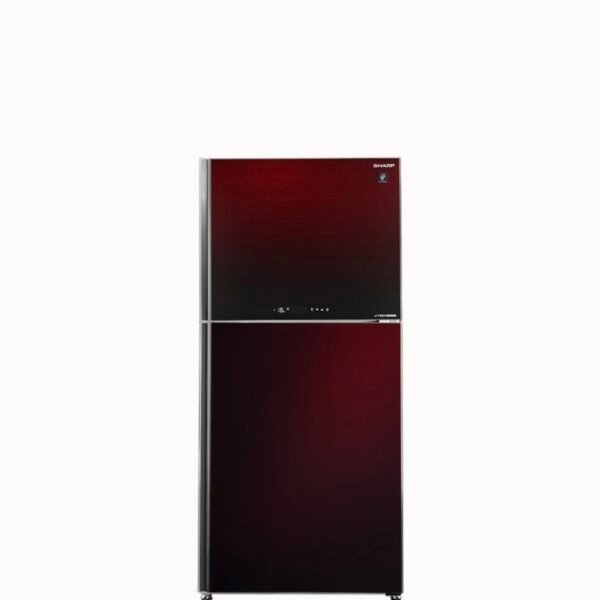 ثلاجة بفريزر علوي شارب، سعة 480 لتر، نوفروست، انفرتر، احمر - SJ-GV63G-RD