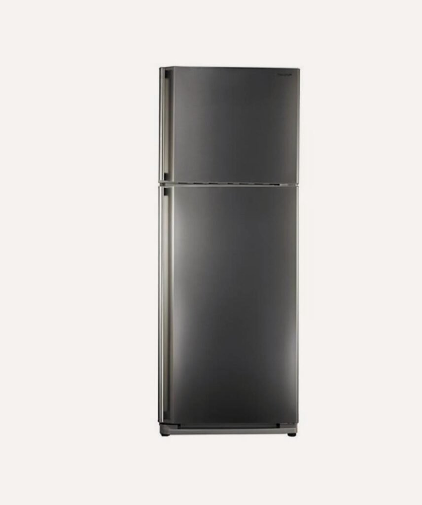 ثلاجة بفريزر علوي شارب، سعة 396 لتر، نوفروست، ستانلس ستيل - SJ-48C(ST)