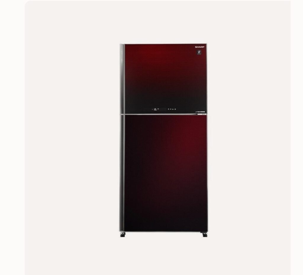 ثلاجة بفريزر علوي شارب، سعة 450 لتر، نوفروست، احمر - SJ-GV58G-RD