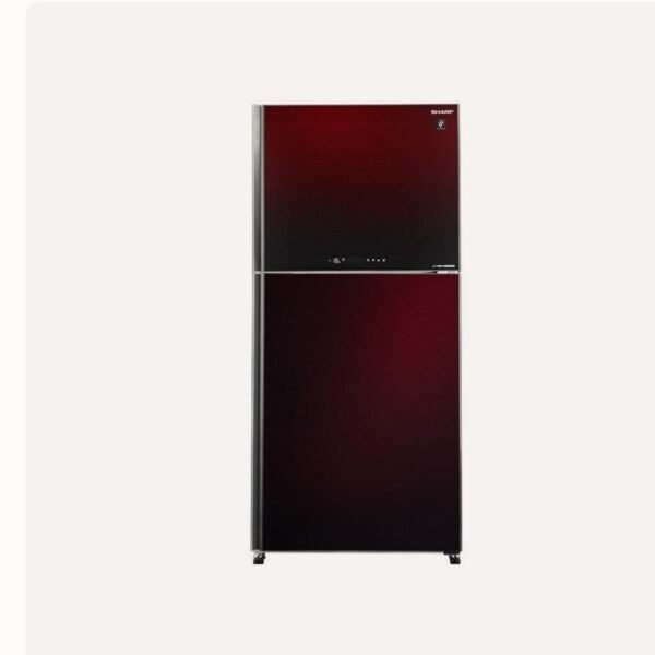 ثلاجة بفريزر علوي شارب، سعة 450 لتر، نوفروست، احمر - SJ-GV58G-RD
