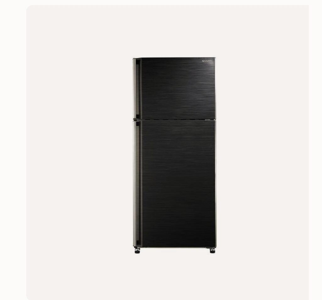 ثلاجة بفريزر علوي شارب، سعة 449 لتر، نوفروست، اسود - SJ-58C(BK)