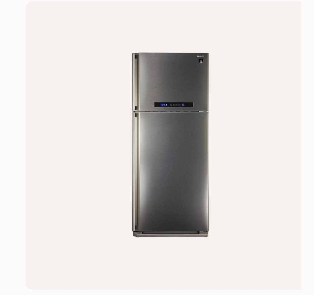 ثلاجة بفريزر علوي شارب، سعة 385 لتر، نوفروست، ستانلس ستيل - SJ-PC48A(ST)