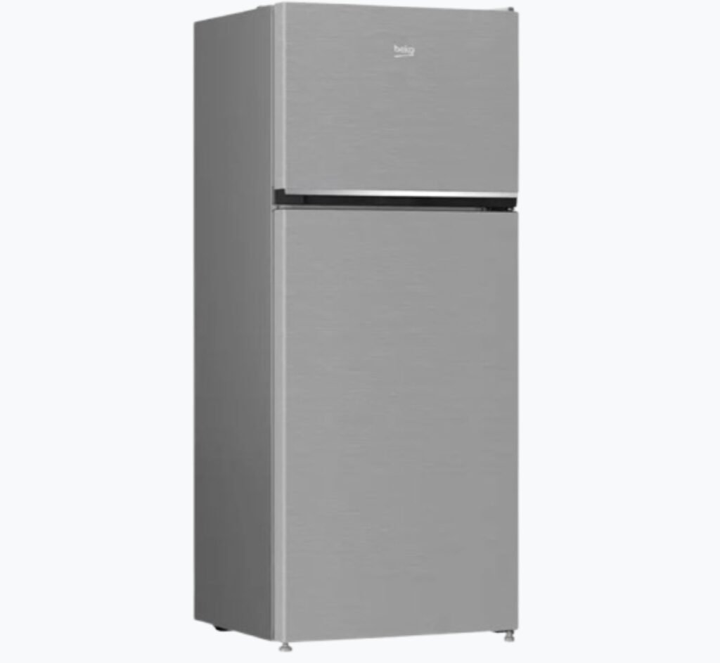 ثلاجة نوفروست بيكو بفريزر علوي، 390 لتر، 2 باب - فضي (RDNE420KD)