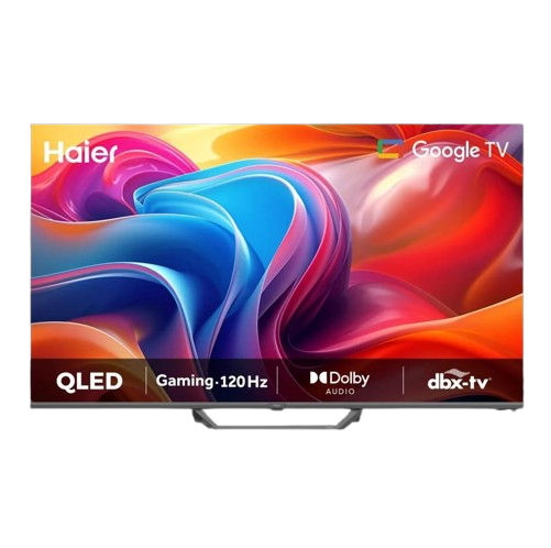 تليفزيون هاير سمارت بدون حواف، 55 بوصة، دقة 4K، تقنية QLED، تحكم صوتى من خلال الريموت، ريسيفر داخلي - H55S80FUX