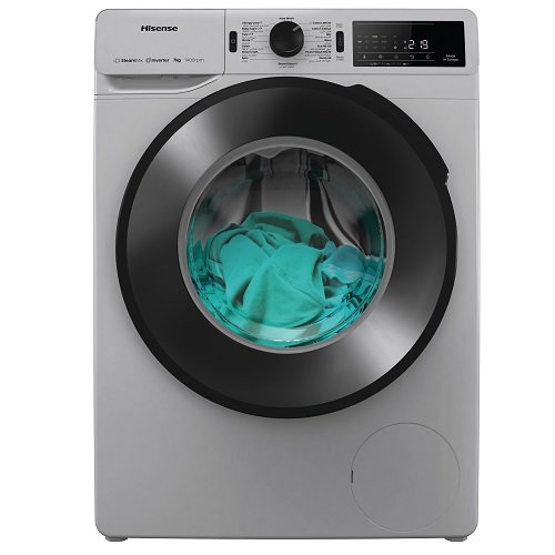 غسالة فول اتوماتيك انفرتر هايسنس ، سعة 9 كجم ، فضي - WF3V9042BSEG