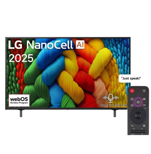 تلفزيون سمارت ال جي، مقاس 50 بوصة، LED، دقة 4K UHD، بريسيفر داخلي - 50NANO80A6A